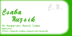 csaba muzsik business card